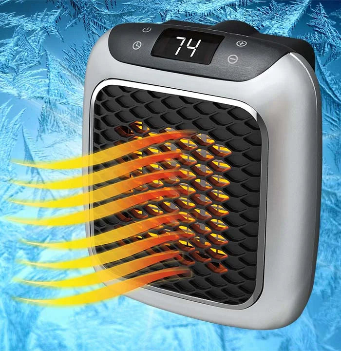 Elektrische Mini Kachel voor Stopcontact | Compacte Bijverwarming met Digitaal Display Timer en Oververhittingsbeveiliging voor Thuis en Kantoor