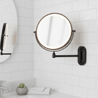 LED Make-Up Spiegel met Vergroting Uitschuifbare Wand Scheerspiegel met Dimbare Verlichting en Oplaadbare Accu voor Badkamer | Slaapkamer