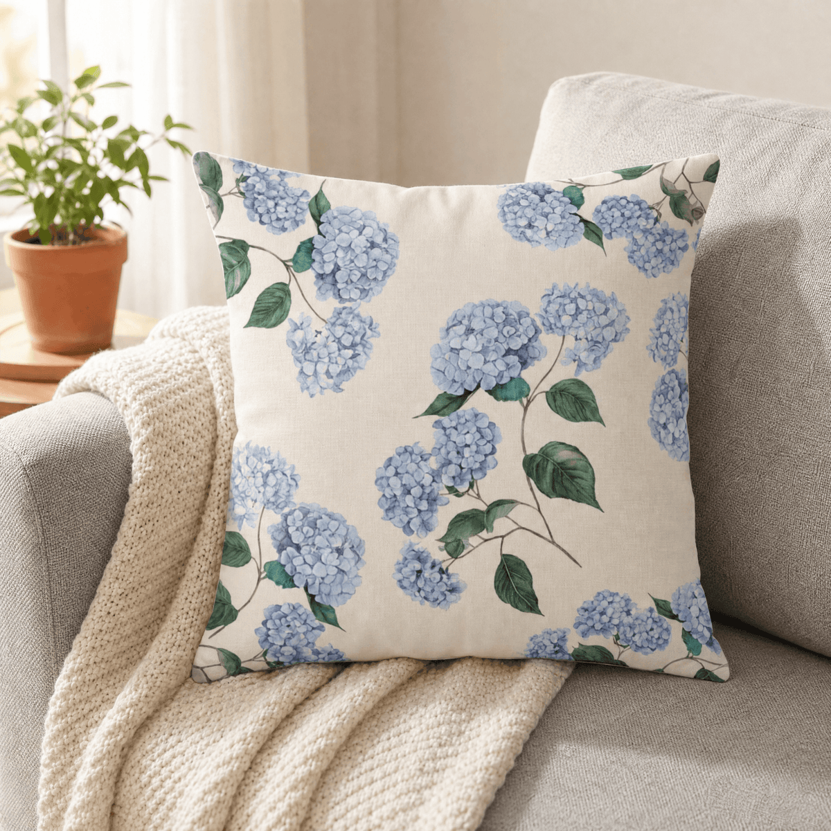 Kussenhoes met Vintage Botanische Print | Sierkussenhoes met Verborgen Rits voor Bank en Bed | Set Kussenhoezen voor Woonkamer
