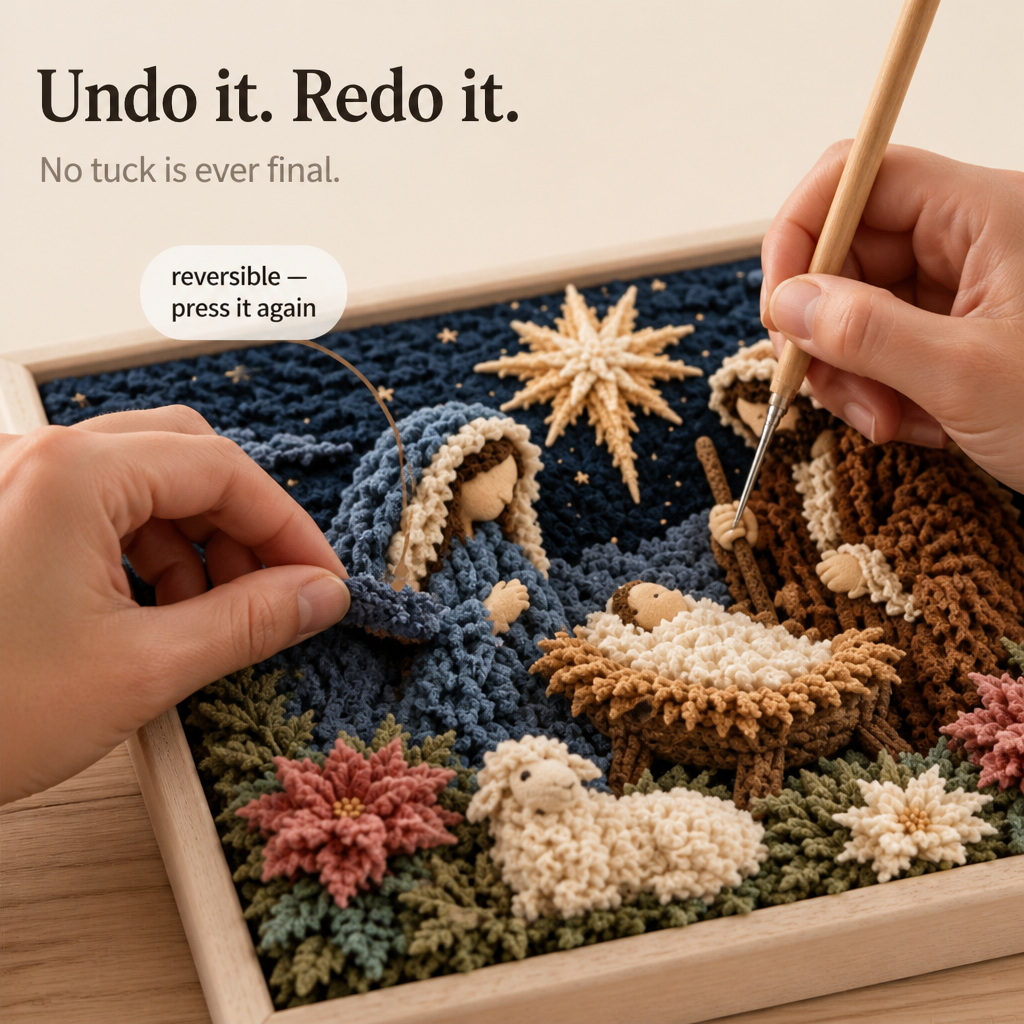 Christelijk Knutselpakket Stofkunst in Reliëf | Prikpakket met Voorgeperforeerd Bord en Stofjes voor Wanddecoratie Zonder Naaien