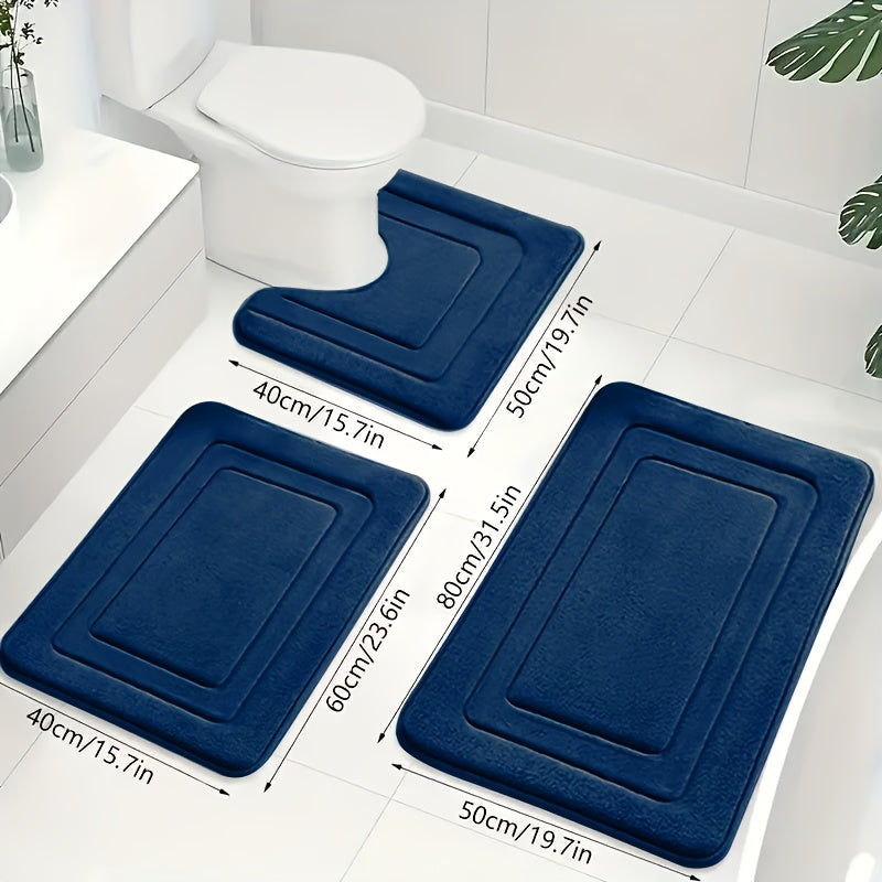 Memory Foam Badmatset met Toiletmat | Zachte Antislip Badmatten Absorberend en Machinewasbaar voor Badkamer en Toilet