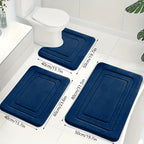 Memory Foam Badmatset met Toiletmat | Zachte Antislip Badmatten Absorberend en Machinewasbaar voor Badkamer en Toilet