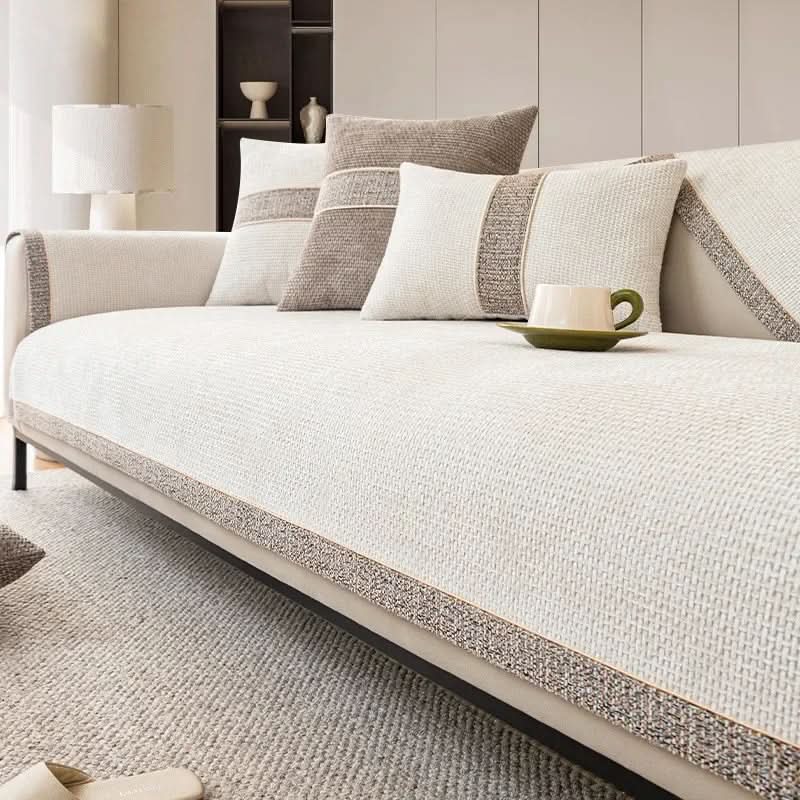 Antislip Bankbeschermer met Linnenstructuur Wasbare Bankhoes per Stuk voor Hoekbank | Tweezitsbank en Fauteuil