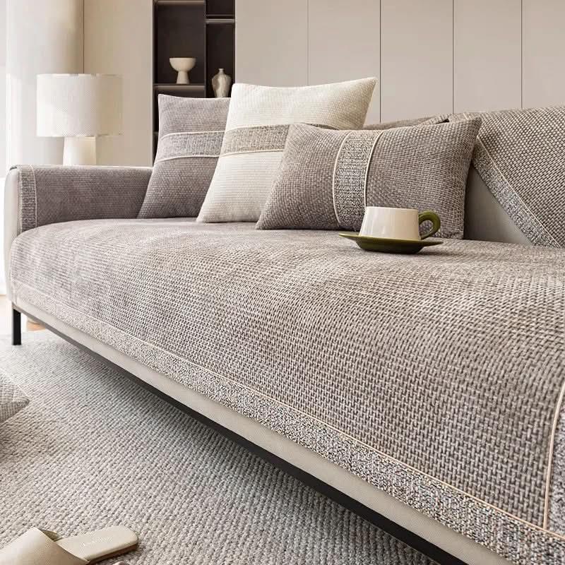 Antislip Bankbeschermer met Linnenstructuur Wasbare Bankhoes per Stuk voor Hoekbank | Tweezitsbank en Fauteuil