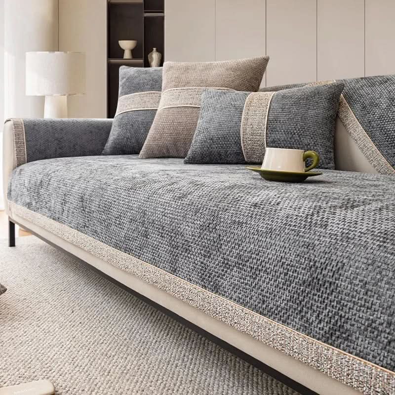 Antislip Bankbeschermer met Linnenstructuur Wasbare Bankhoes per Stuk voor Hoekbank | Tweezitsbank en Fauteuil