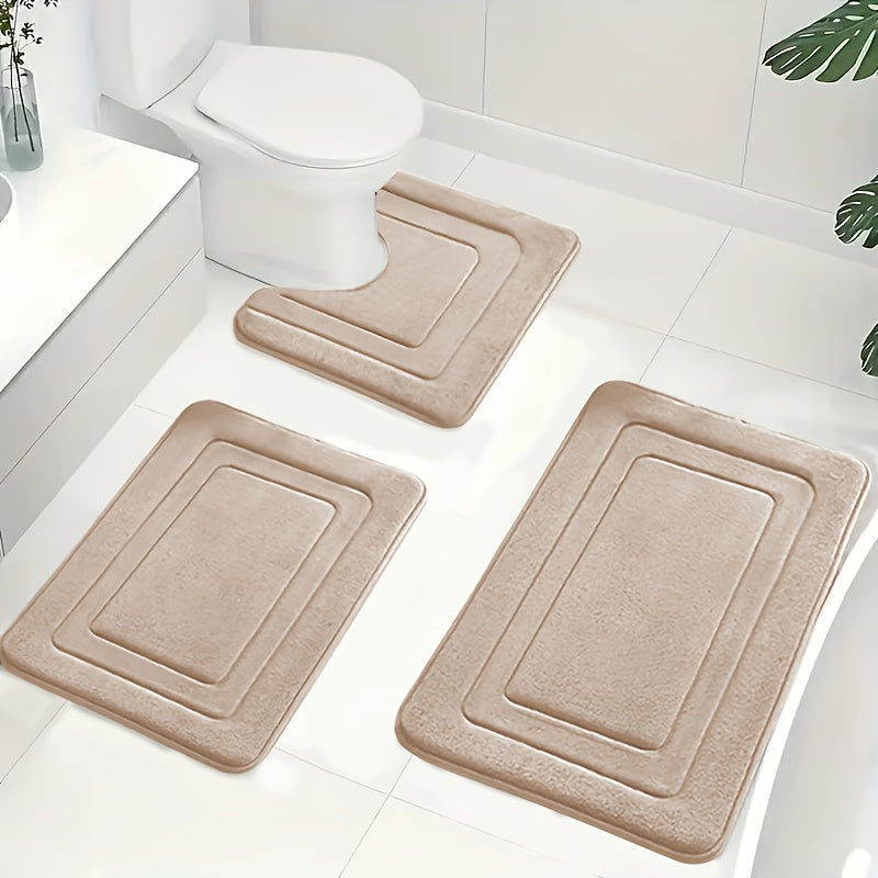 Memory Foam Badmatset met Toiletmat | Zachte Antislip Badmatten Absorberend en Machinewasbaar voor Badkamer en Toilet