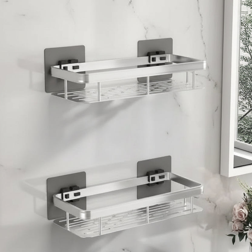 Zelfklevend Badkamerrek zonder Boren Doucherek van RVS Wandplank voor Shampoo en Verzorging | Badkamer Douche en Keuken