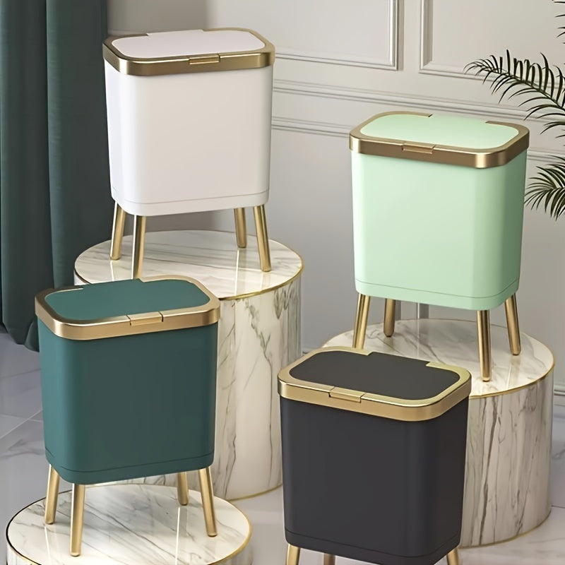Prullenbak op Pootjes met Klepdeksel Smalle Geurafsluitende Afvalbak in Modern Design voor Keuken | Badkamer | Slaapkamer en Woonkamer