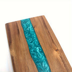 Acaciahouten Snijplank met Resin Rivier | Serveerplank en Borrelplank voor Kaas en Vlees | Handgemaakte Tapasplank voor Keuken en Tafel