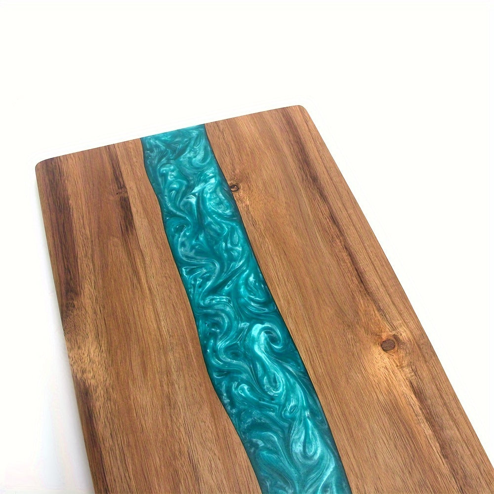 Acaciahouten Snijplank met Resin Rivier | Serveerplank en Borrelplank voor Kaas en Vlees | Handgemaakte Tapasplank voor Keuken en Tafel