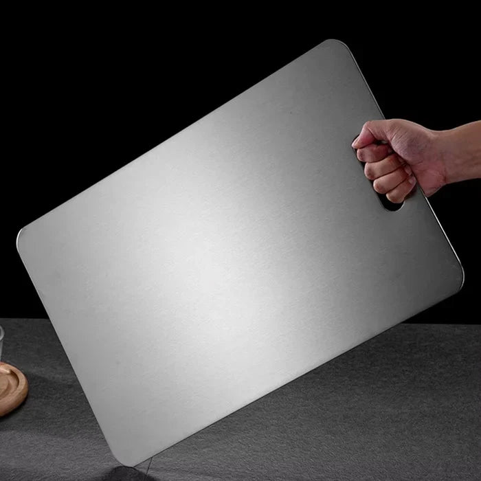 Titanium Snijplank Niet Poreuze Metalen Keukensnijplank met Handgreep Geur- en Vlekbestendig voor Vlees | Vis en Groenten