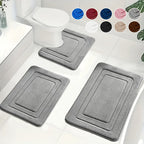 Memory Foam Badmatset met Toiletmat | Zachte Antislip Badmatten Absorberend en Machinewasbaar voor Badkamer en Toilet