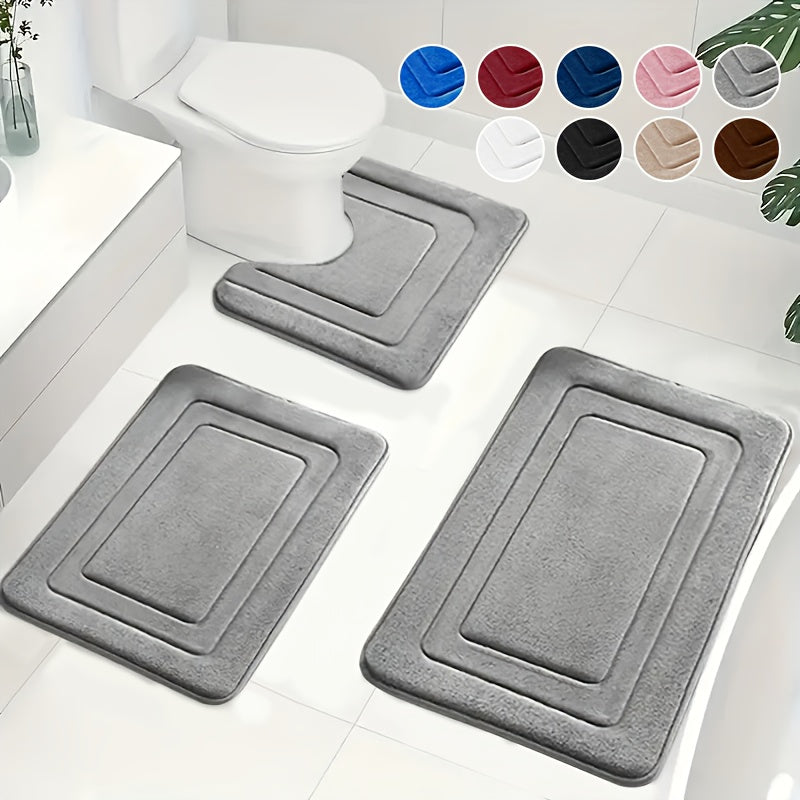Memory Foam Badmatset met Toiletmat | Zachte Antislip Badmatten Absorberend en Machinewasbaar voor Badkamer en Toilet