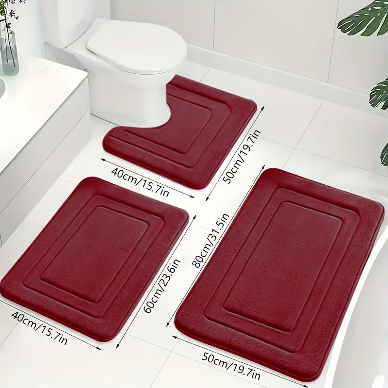 Memory Foam Badmatset met Toiletmat | Zachte Antislip Badmatten Absorberend en Machinewasbaar voor Badkamer en Toilet