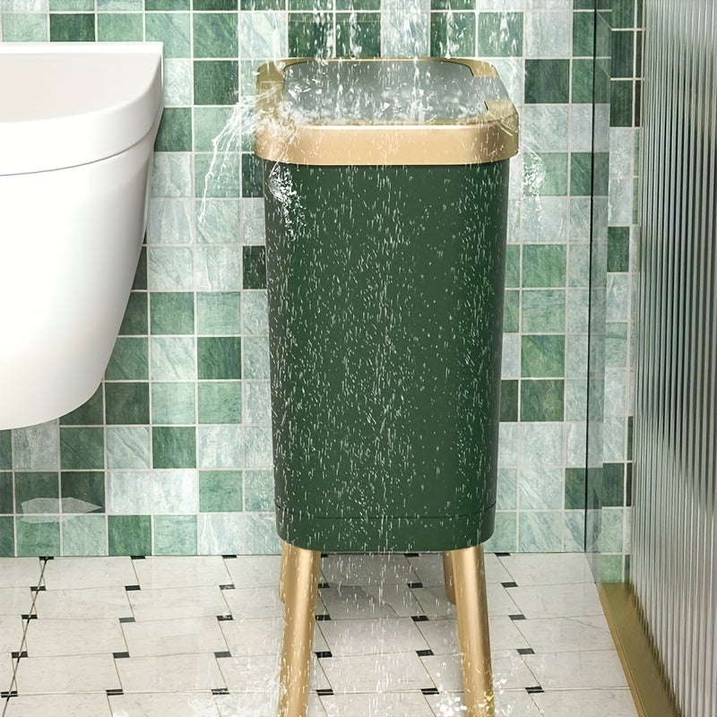 Prullenbak op Pootjes met Klepdeksel Smalle Geurafsluitende Afvalbak in Modern Design voor Keuken | Badkamer | Slaapkamer en Woonkamer