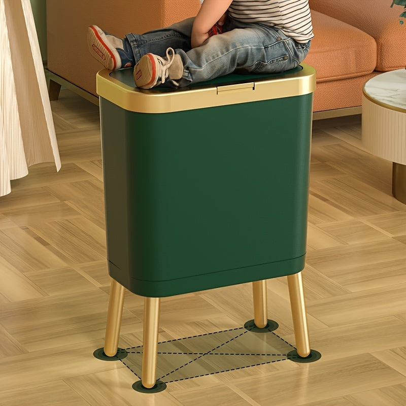 Prullenbak op Pootjes met Klepdeksel Smalle Geurafsluitende Afvalbak in Modern Design voor Keuken | Badkamer | Slaapkamer en Woonkamer