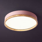 Scandinavische Houten Plafondlamp LED Plafonnière met Houten Ring en Dimbare Optie met Afstandsbediening voor Woonkamer | Slaapkamer en Keuken