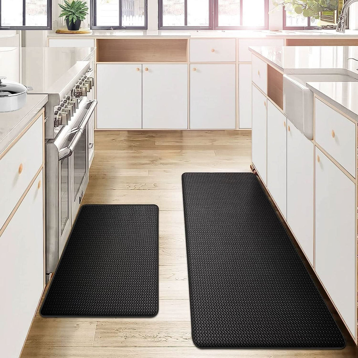 Anti-Vermoeidheid Keukenmat van PU Antislip Keukenloper Water- en Vuilafstotend voor Keuken | Wasruimte en Staande Werkplek