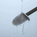Siliconen Toiletborstel met Houder Flexibele Wc Borstel met Platte Kop Sneldrogend en Roestvrij voor Badkamer | Toilet en Gastentoilet