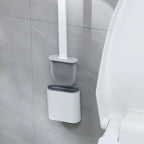 Siliconen Toiletborstel met Houder Flexibele Wc Borstel met Platte Kop Sneldrogend en Roestvrij voor Badkamer | Toilet en Gastentoilet