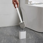 Siliconen Toiletborstel met Houder Flexibele Wc Borstel met Platte Kop Sneldrogend en Roestvrij voor Badkamer | Toilet en Gastentoilet