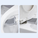 Siliconen Toiletborstel met Houder Flexibele Wc Borstel met Platte Kop Sneldrogend en Roestvrij voor Badkamer | Toilet en Gastentoilet
