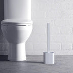 Siliconen Toiletborstel met Houder Flexibele Wc Borstel met Platte Kop Sneldrogend en Roestvrij voor Badkamer | Toilet en Gastentoilet