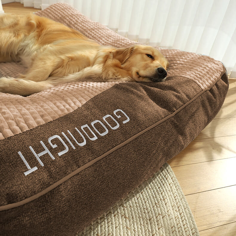Hondenkussen met Hoofdsteun en Verhoogde Rand | Groot Hondenbed van Zacht Fluweel met Afneembare Wasbare Hoes voor Middelgrote en Grote Honden