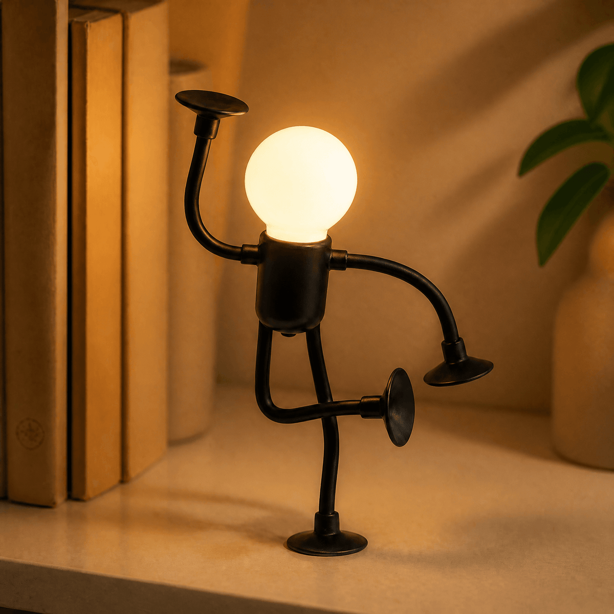 Buigbaar LED Nachtlampje in Poppetjesvorm | Draadloos Sfeerlampje op Batterijen voor Nachtkastje | Bureau en Boekenkast